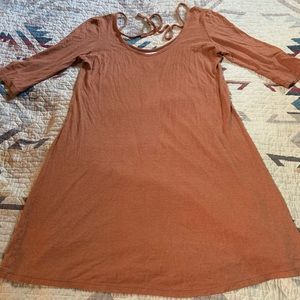 Bohemian Folk Clothing Long Sleeve Ballerina Dress in Burnt Sienna